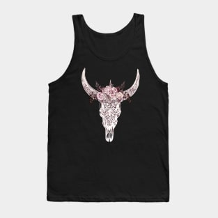 Cow skull floral 4 Tank Top